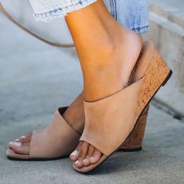 2020 women slippers slip on mules wedge heel casual shoes peep toe slides brand designer suede leather shoes summer footwear1, Black
2020 women slippers slip on mules wedge heel casual shoes peep toe slides brand designer suede leather shoes summer footwear1, Black