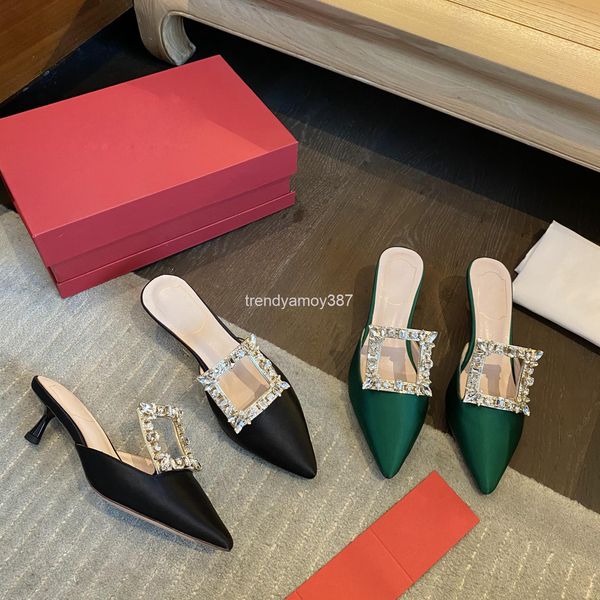 dress shoes square button stilettos pointed diamond silk satin single shoes cat heel women's baotou slippers, Black
dress shoes square button stilettos pointed diamond silk satin single shoes cat heel women's baotou slippers, Black