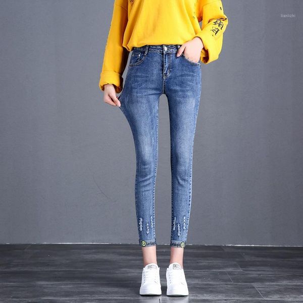 women's 2020 new nine points jeans slim skinny feet jeans1, Blue
women's 2020 new nine points jeans slim skinny feet jeans1, Blue