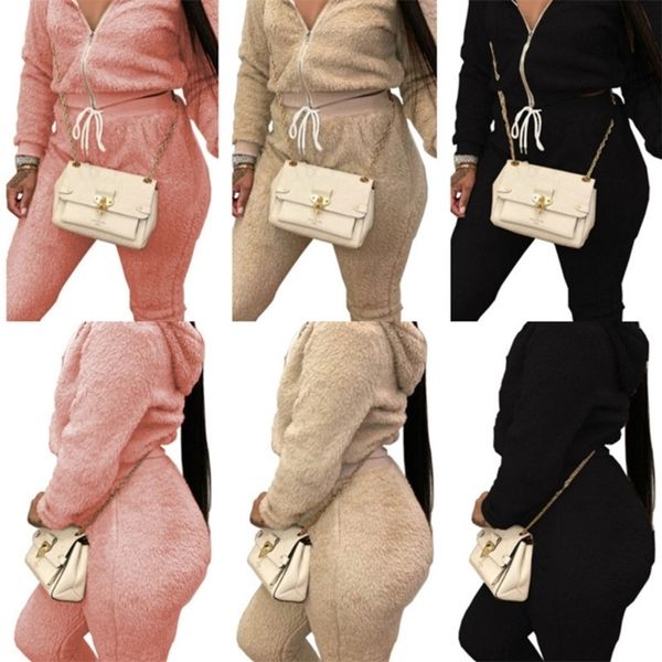 women's tracksuit double sided fleece winter thick hooded hoodies pants sweatsuit jackets leggings outfits zip collar sports suit gg114, White
women's tracksuit double sided fleece winter thick hooded hoodies pants sweatsuit jackets leggings outfits zip collar sports suit gg114, White