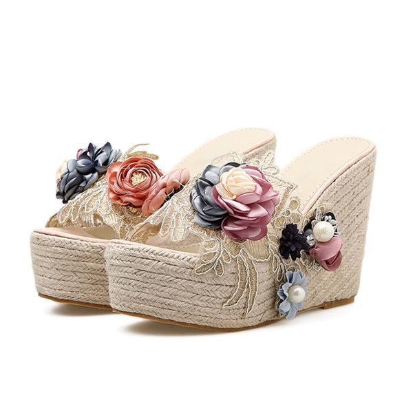 2021 the new floral pearl girl's slippers will see super high platform bohemian beach hemp shoes woman erww, Black
2021 the new floral pearl girl's slippers will see super high platform bohemian beach hemp shoes woman erww, Black