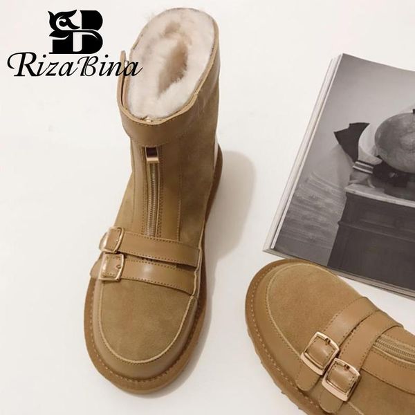 rizabina women snow boots thick fur buckle round toe ankle boots women warm fashion winter short footwear size 34-43, Black
rizabina women snow boots thick fur buckle round toe ankle boots women warm fashion winter short footwear size 34-43, Black