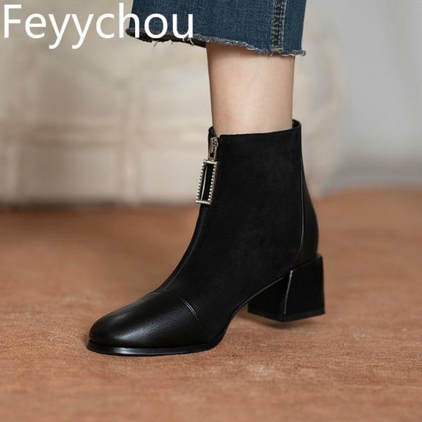women's boots spring autumn med heel flock basic square toe ankle crystal zip patchwork 2020 new fashion casual apricot, Black
women's boots spring autumn med heel flock basic square toe ankle crystal zip patchwork 2020 new fashion casual apricot, Black