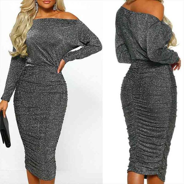 fashion solid off shoulder slim elegant women boat neck glitter bodycon dress evening party formal dress, Black;gray
fashion solid off shoulder slim elegant women boat neck glitter bodycon dress evening party formal dress, Black;gray