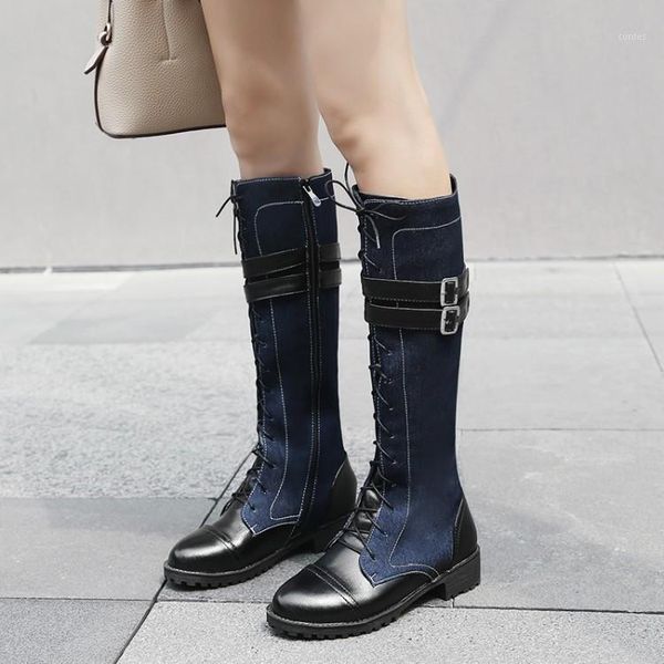 boots pxelena vintage knight riding knee high female round toe low heels denim long lace up women shoes 2021 autumn winter1, Black
boots pxelena vintage knight riding knee high female round toe low heels denim long lace up women shoes 2021 autumn winter1, Black