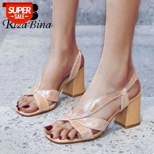 rizabina women genuine real leather sandals shoes open toe thick high heel slip on shoes snakeskin footwear size 34-39 #qt4p, Black
rizabina women genuine real leather sandals shoes open toe thick high heel slip on shoes snakeskin footwear size 34-39 #qt4p, Black