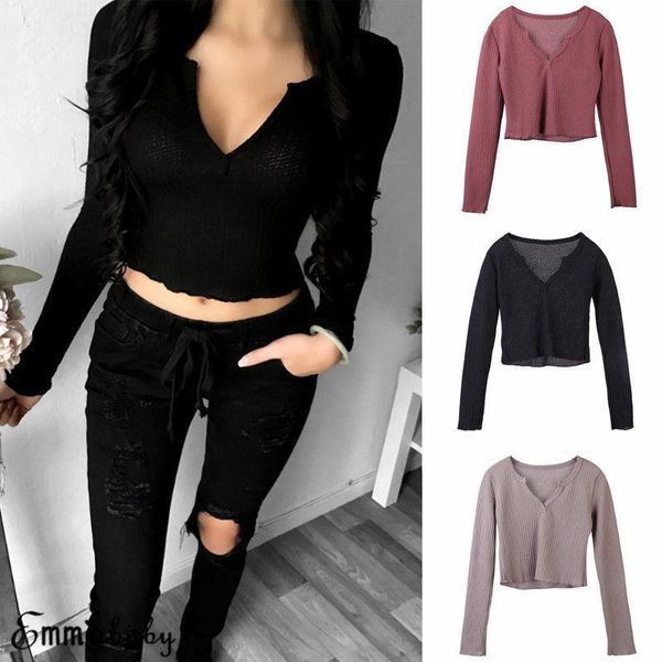 womens bandages crop blouse plunge v neck ribbed long sleeve ladies jumper, White
womens bandages crop blouse plunge v neck ribbed long sleeve ladies jumper, White
