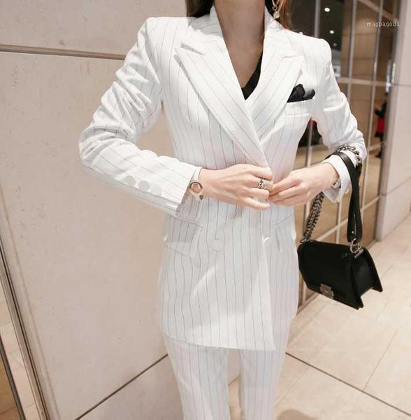 fashion suit female business formal pant suits new ladies casual slim blazer stripes professional suit women two-piece1, White
fashion suit female business formal pant suits new ladies casual slim blazer stripes professional suit women two-piece1, White