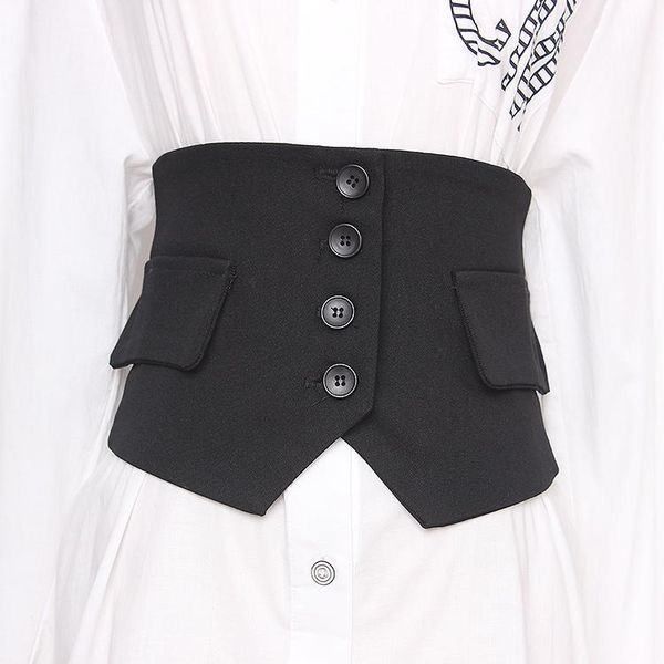 japanese black stretch denim fabric corset belt office ladies elegant button elastic waist belt shirt dress women wide 2020, Black;brown
japanese black stretch denim fabric corset belt office ladies elegant button elastic waist belt shirt dress women wide 2020, Black;brown