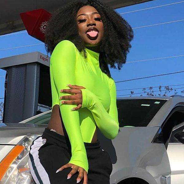 women's jumpsuits & rompers neon green bodysuit women arrival fluorescent turtleneck bodysuits fashion hole long sleeve ladies club rom, Black;white
women's jumpsuits & rompers neon green bodysuit women arrival fluorescent turtleneck bodysuits fashion hole long sleeve ladies club rom, Black;white