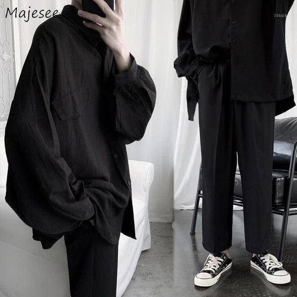 men's tracksuits men sets black long-sleeve single breasted spring korean fashion leisure chic mens set solid loose teens harajuku ins, Gray
men's tracksuits men sets black long-sleeve single breasted spring korean fashion leisure chic mens set solid loose teens harajuku ins, Gray