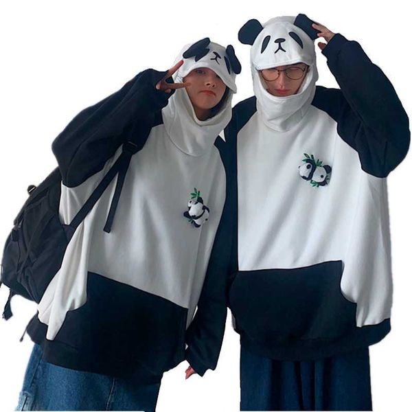 winter couple matching hoodies women thicken plus velvet kawaii panda shape zipper hooded sweatshirt bamboo print pullover top, Black
winter couple matching hoodies women thicken plus velvet kawaii panda shape zipper hooded sweatshirt bamboo print pullover top, Black