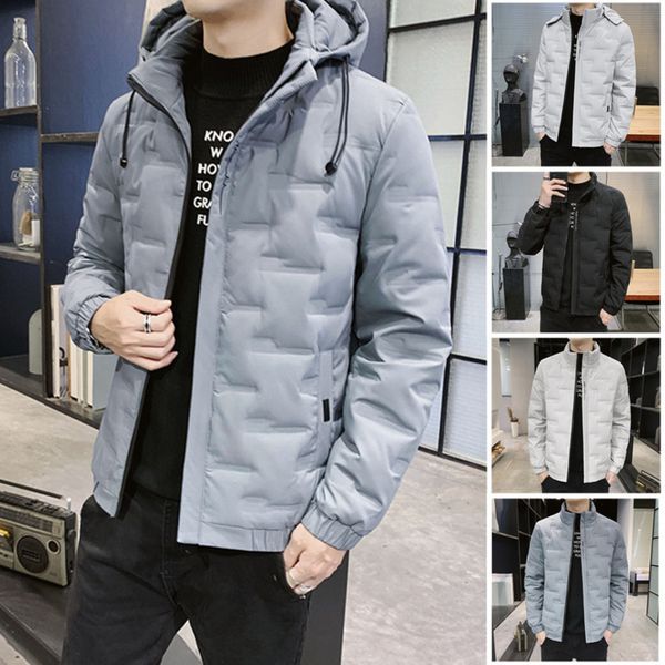 2021 new down et winter coat men's fashion warm cotton cloth, Black