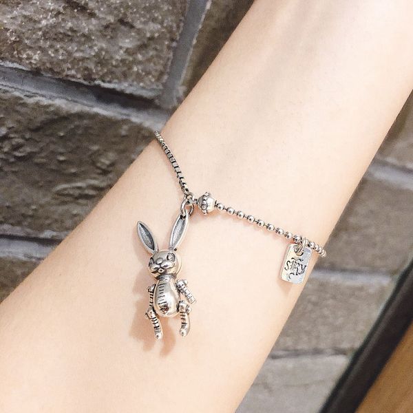 s925 sterling silver korean east gate old cartoon rabbit english letter card ball box asymmetric bracelet bracelet bracelet jgpyz, Golden;silver
s925 sterling silver korean east gate old cartoon rabbit english letter card ball box asymmetric bracelet bracelet bracelet jgpyz, Golden;silver