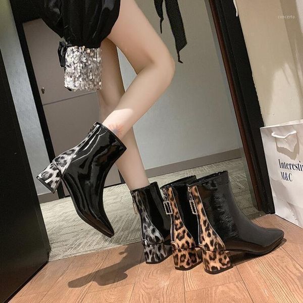 ankle boots women shoes woman boots fashion square toe leopard patent leather 2020 winter new fur warm winter x3741, Black
ankle boots women shoes woman boots fashion square toe leopard patent leather 2020 winter new fur warm winter x3741, Black