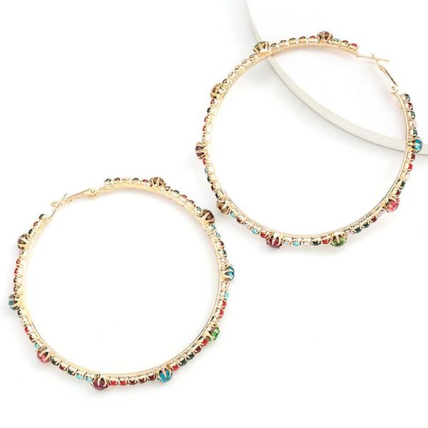 hoop & huggie find me simple round alloy earrings for women color rhinestone large fashion jewelry accessories, Golden;silver
hoop & huggie find me simple round alloy earrings for women color rhinestone large fashion jewelry accessories, Golden;silver