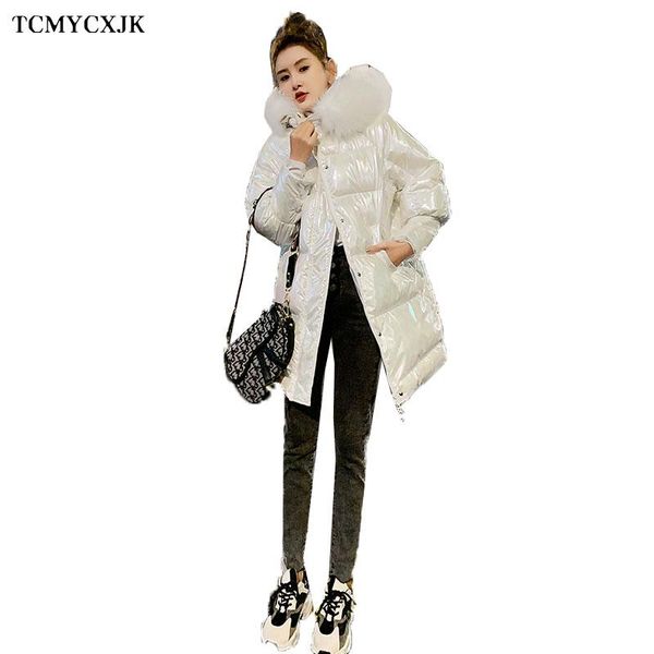 2021 winter new fashion shiny cotton parker jacket women's korean hooded large fur collar down cotton coat thicken warm jackets, Black
2021 winter new fashion shiny cotton parker jacket women's korean hooded large fur collar down cotton coat thicken warm jackets, Black