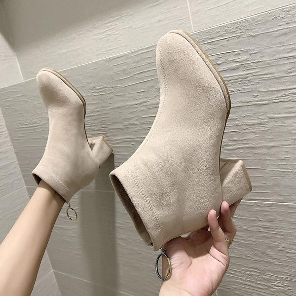 boots short women's single elasticity chunky-heel versitile fashion style pointed shoes1, Black
boots short women's single elasticity chunky-heel versitile fashion style pointed shoes1, Black