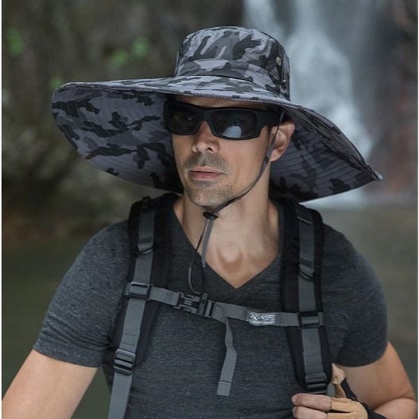 men camouflage bucket fishing hat big wide brim breathable mesh outdoor hunting safari fisherman sun visor panama hats cap y200714, Blue;gray
men camouflage bucket fishing hat big wide brim breathable mesh outdoor hunting safari fisherman sun visor panama hats cap y200714, Blue;gray