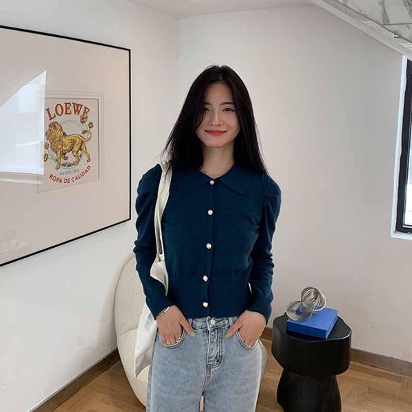 women's knits & tees autumn 2021 women knitted cardigan long-sleeved lapel sweater slim simple coat chic, White
women's knits & tees autumn 2021 women knitted cardigan long-sleeved lapel sweater slim simple coat chic, White