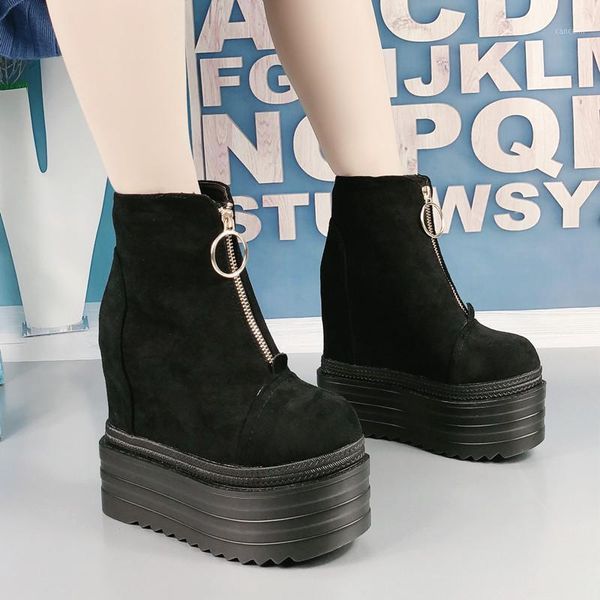 13cm super high heel short boots wedges waterproof platform boots fashion within increased womens ankle1, Black
13cm super high heel short boots wedges waterproof platform boots fashion within increased womens ankle1, Black