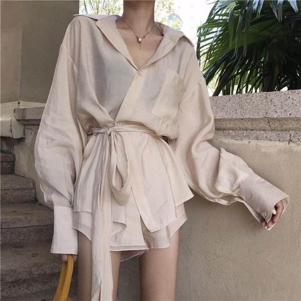 women 2 pieces suits korean fashion summer long shirt shorts sets long sleeve irregular blouse mini pants suits elegant ol suits, Gray
women 2 pieces suits korean fashion summer long shirt shorts sets long sleeve irregular blouse mini pants suits elegant ol suits, Gray