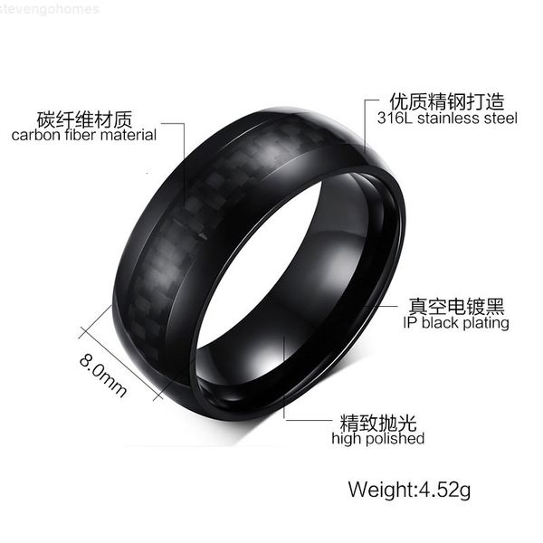 carbon titanium stainless steel rings high polished black fiber men fashion jewelry gift, Silver
carbon titanium stainless steel rings high polished black fiber men fashion jewelry gift, Silver