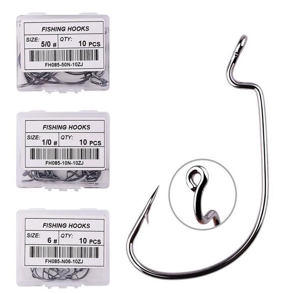 10pcs/ box fishing hook offset 6# - 5/0# crank hook for soft worm bait fishhook crankbait fishing tackle accessories pes jllcky
10pcs/ box fishing hook offset 6# - 5/0# crank hook for soft worm bait fishhook crankbait fishing tackle accessories pes jllcky