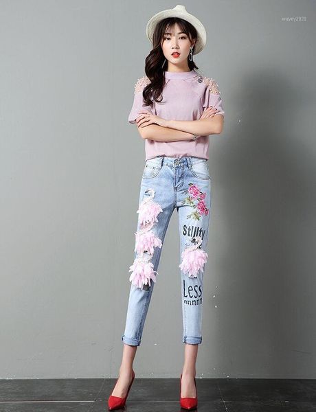 women's jeans 2021 women mid waist denim pencil pants pink swan appliqued sequined flowers embroidery letter print ankle-length jeans1, Blue
women's jeans 2021 women mid waist denim pencil pants pink swan appliqued sequined flowers embroidery letter print ankle-length jeans1, Blue