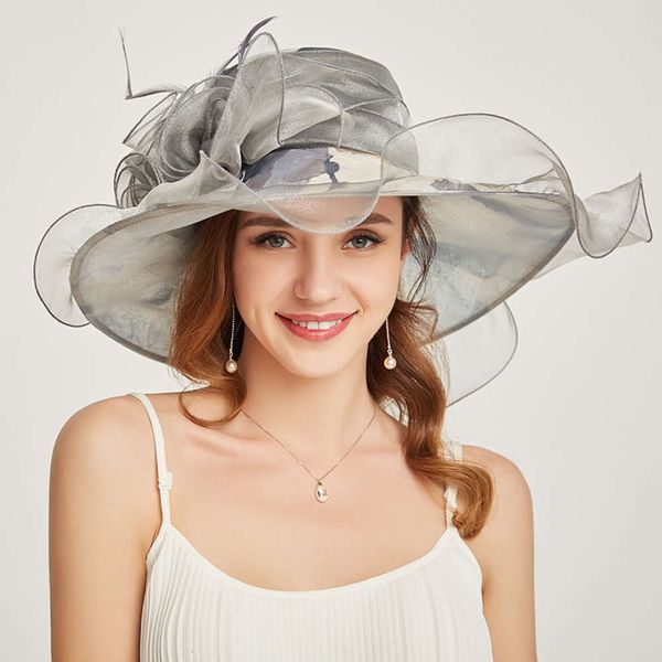 flat fashion organza hat embroidered cornice hat women's curled flat hat, Blue;gray
flat fashion organza hat embroidered cornice hat women's curled flat hat, Blue;gray