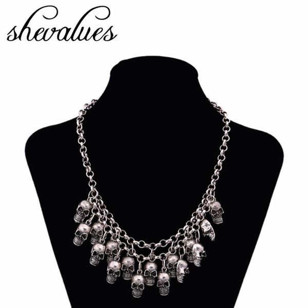 shevalues vintage goth skeleton skull collar necklace antique chain bib maxi necklace big statement choker, Golden;silver
shevalues vintage goth skeleton skull collar necklace antique chain bib maxi necklace big statement choker, Golden;silver