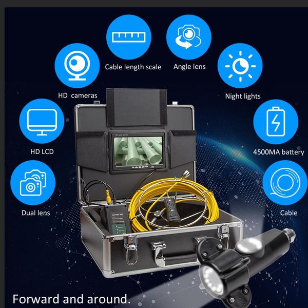 20m cable 42mm dual lens pipe inspection camera 7'' lcd sewer drain pipeline cleaner endoscope system
20m cable 42mm dual lens pipe inspection camera 7'' lcd sewer drain pipeline cleaner endoscope system