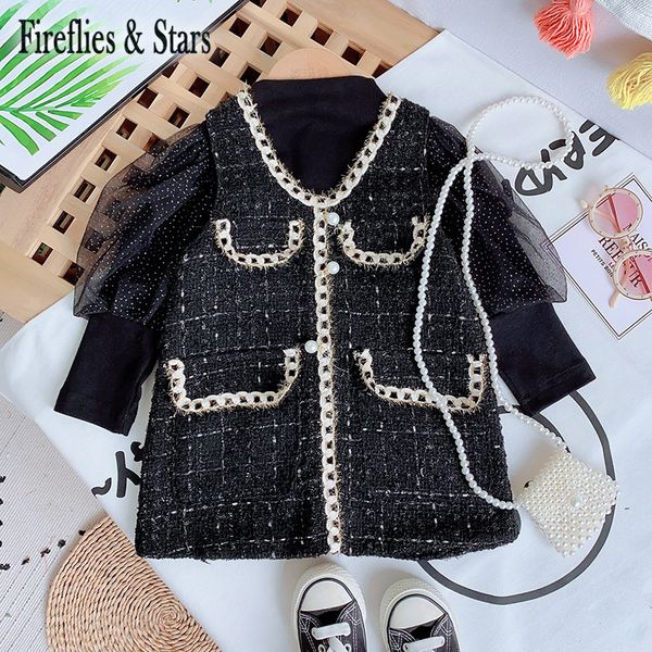 spring autumn girls 2 pcs set baby warm t shirt + vest dress kids suits children clothes gunny pearl check puff sleeve 4 to 14 yx1019, White
spring autumn girls 2 pcs set baby warm t shirt + vest dress kids suits children clothes gunny pearl check puff sleeve 4 to 14 yx1019, White