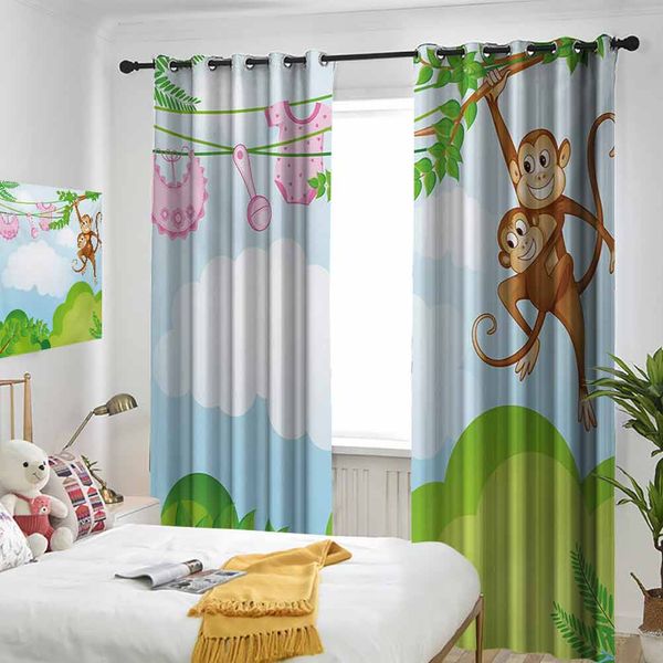 thermal insulated room darkening window shade monkey swinging with the kid baby clothes chimpanzee jungle joy togetherness curtain
thermal insulated room darkening window shade monkey swinging with the kid baby clothes chimpanzee jungle joy togetherness curtain
