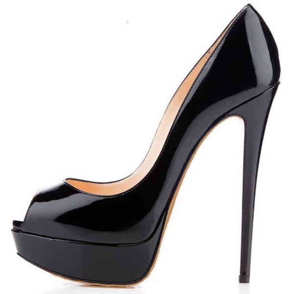 14cm heel fashion women nude patent leather peep-toes high heels ,desiger platform shallow mouth women&039;s dress shoes, Black
14cm heel fashion women nude patent leather peep-toes high heels ,desiger platform shallow mouth women&039;s dress shoes, Black
