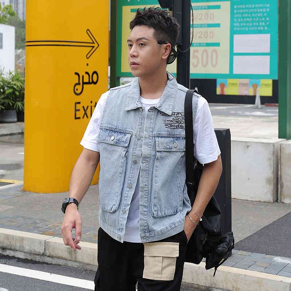 men's jackets denim jacket 2021 sleeveless turtleneck overalls vest casual street fashion ins loose, Black;brown
men's jackets denim jacket 2021 sleeveless turtleneck overalls vest casual street fashion ins loose, Black;brown
