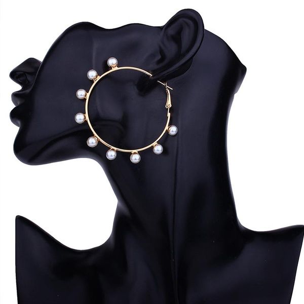 hoop & huggie european and american fashion imitation pearl big earrings geometric street beat circle exaggerated temperament ear hoops, Golden;silver
hoop & huggie european and american fashion imitation pearl big earrings geometric street beat circle exaggerated temperament ear hoops, Golden;silver