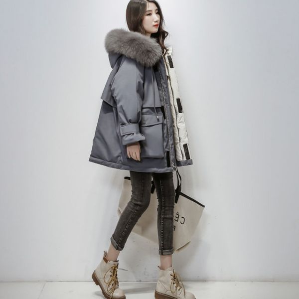 2020 real natural fox fur collar winter jacket women 90%white duck down coat female thick warm down parka snow loose hooded coatx1016, Black;brown
2020 real natural fox fur collar winter jacket women 90%white duck down coat female thick warm down parka snow loose hooded coatx1016, Black;brown