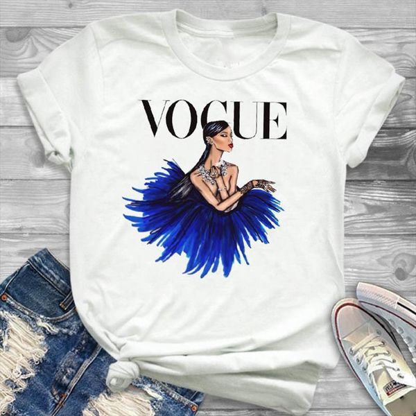 women lady t shirt elegant vogue printed tshirt ladies short sleeve loose tee shirt women female clothes graphic t-shirt, White
women lady t shirt elegant vogue printed tshirt ladies short sleeve loose tee shirt women female clothes graphic t-shirt, White