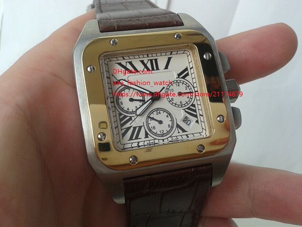 factory supplier 100 xl stainless steel 18k gold quartz chronograph w20091x7 men's wristwatches leather strap white dial, Slivery;brown
factory supplier 100 xl stainless steel 18k gold quartz chronograph w20091x7 men's wristwatches leather strap white dial, Slivery;brown