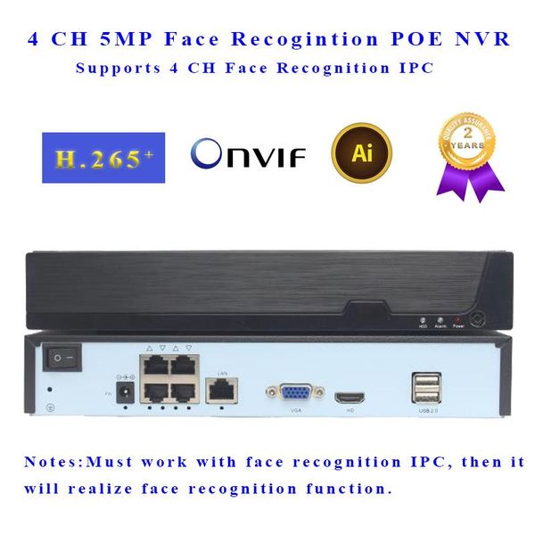 kits 4 ch face recognition poe nvr p2p ip video recorder supports 5mp ipc input h.265 onvif target count for camera surveillance, Black;white
kits 4 ch face recognition poe nvr p2p ip video recorder supports 5mp ipc input h.265 onvif target count for camera surveillance, Black;white