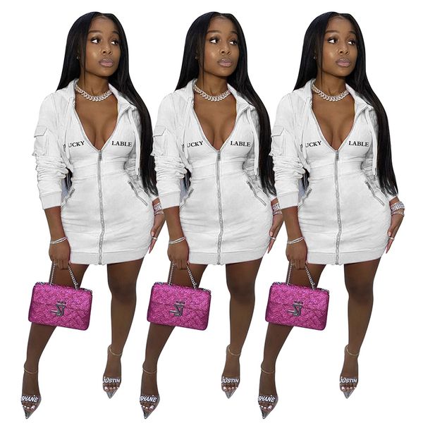 2021 solid color hooded zipper lucky label long sleeves bodycon new arrival autumn style pleated women outfits 8604, Black;gray
2021 solid color hooded zipper lucky label long sleeves bodycon new arrival autumn style pleated women outfits 8604, Black;gray