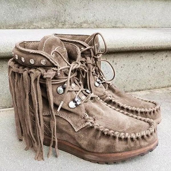2020 winter women shoes ankle boots flats shoes booties gladiator vintage faux suede round toe lace up shoe tassels botas mujer, Black
2020 winter women shoes ankle boots flats shoes booties gladiator vintage faux suede round toe lace up shoe tassels botas mujer, Black