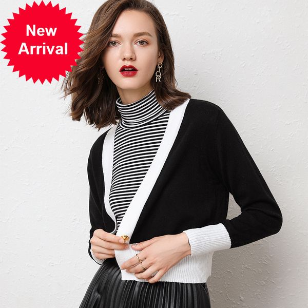 2021 new new large v a short cardigan cashmere wool mixtures cardigans paste contrast female seam #1528 lnop, White;black
2021 new new large v a short cardigan cashmere wool mixtures cardigans paste contrast female seam #1528 lnop, White;black