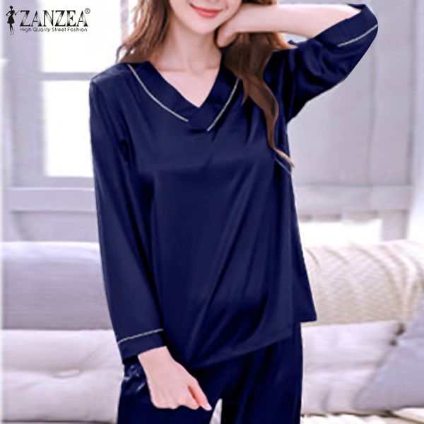 zanzea women loose long sleeve blouse long pants pajama sets sleepwear two-pieces casual pockets cotton sleep suits plus size t200429, Black;red
zanzea women loose long sleeve blouse long pants pajama sets sleepwear two-pieces casual pockets cotton sleep suits plus size t200429, Black;red