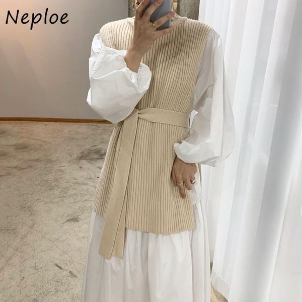 neploe chic autumn winter 2 piece set o-neck pleated loose dress + drawstring mid-length vest sweaters 2020 elegant suit 1h157, Gray
neploe chic autumn winter 2 piece set o-neck pleated loose dress + drawstring mid-length vest sweaters 2020 elegant suit 1h157, Gray