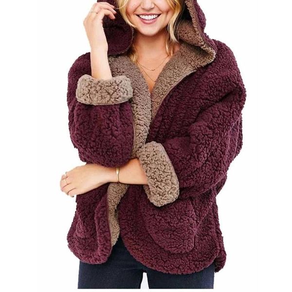 women fleece sleeved warm cotton lamb coat 2020 winter warm soft leisure jacket female white black wine red plus size streetwear, Black;brown
women fleece sleeved warm cotton lamb coat 2020 winter warm soft leisure jacket female white black wine red plus size streetwear, Black;brown