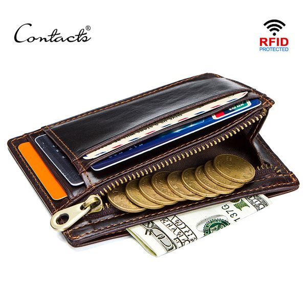 contact's crazy horse cowhide leather rfid men card wallet mini card holder with coin pocket men's small thin walet slim wallets l, Brown;gray
contact's crazy horse cowhide leather rfid men card wallet mini card holder with coin pocket men's small thin walet slim wallets l, Brown;gray