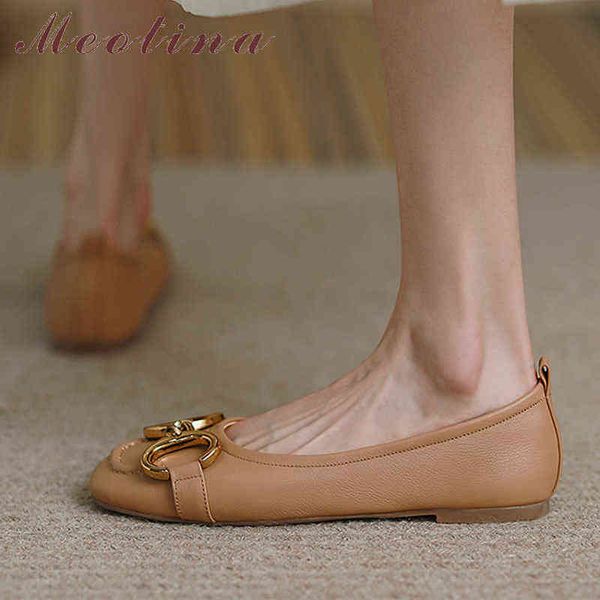 women's flat leather shoes decorative metal round toe khaki 40 spring and autumn 220209, Black
women's flat leather shoes decorative metal round toe khaki 40 spring and autumn 220209, Black