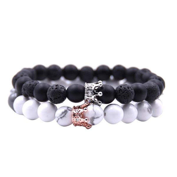 2pcs fashion king queen crown couple bracelets creative charming natural stone beads bracelet jewelry perfect gift, Black
2pcs fashion king queen crown couple bracelets creative charming natural stone beads bracelet jewelry perfect gift, Black